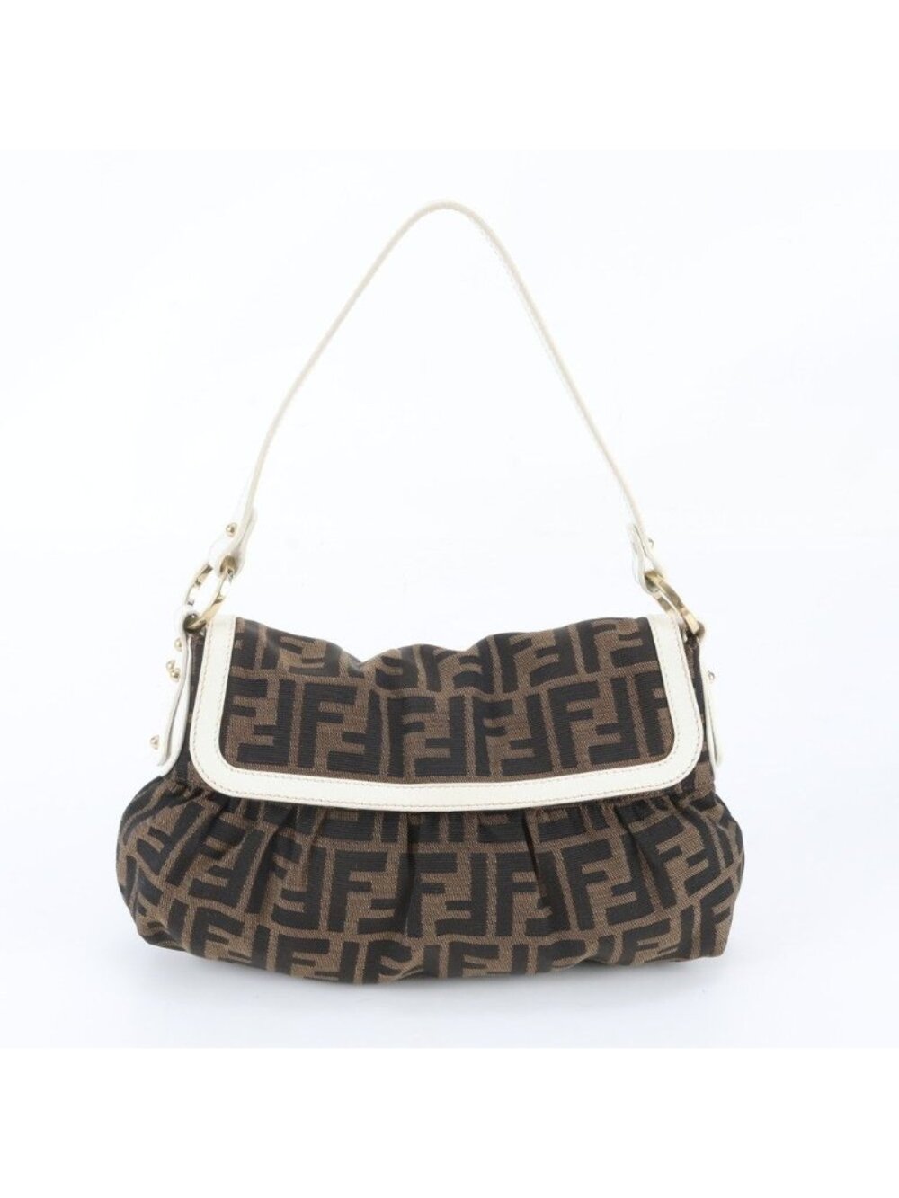 Fendi FF Zucca Leather Shoulder Bag